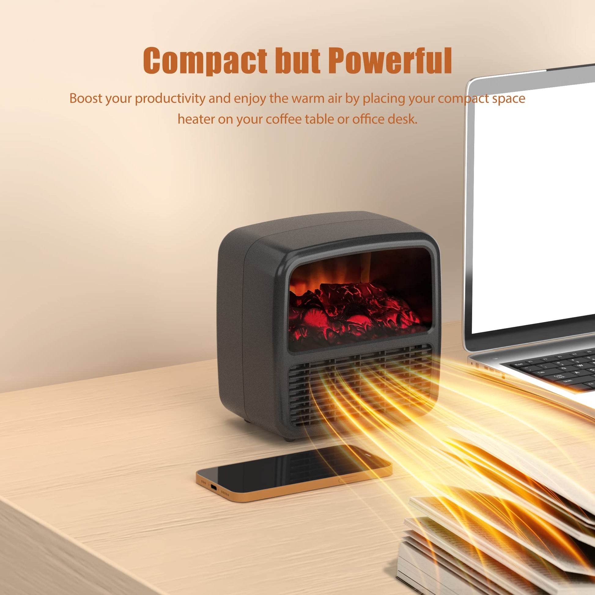 Electric Space Heater For Indoor Use Desktop High-power Fast-heating Small Heater Winter Air Heater - Gadget Galaxy