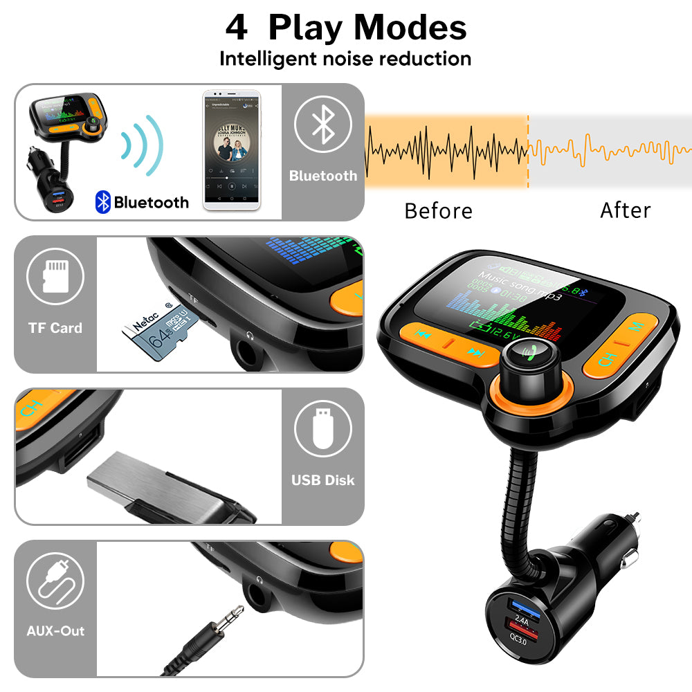 Car Bluetooth Multi-Function Player With Large Color Screen - Gadget Galaxy